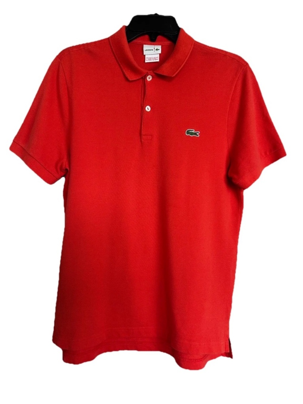 Lacoste Men's RED Tag Polo T-Shirt Slim Fit Orange/Red Sz 4 US M